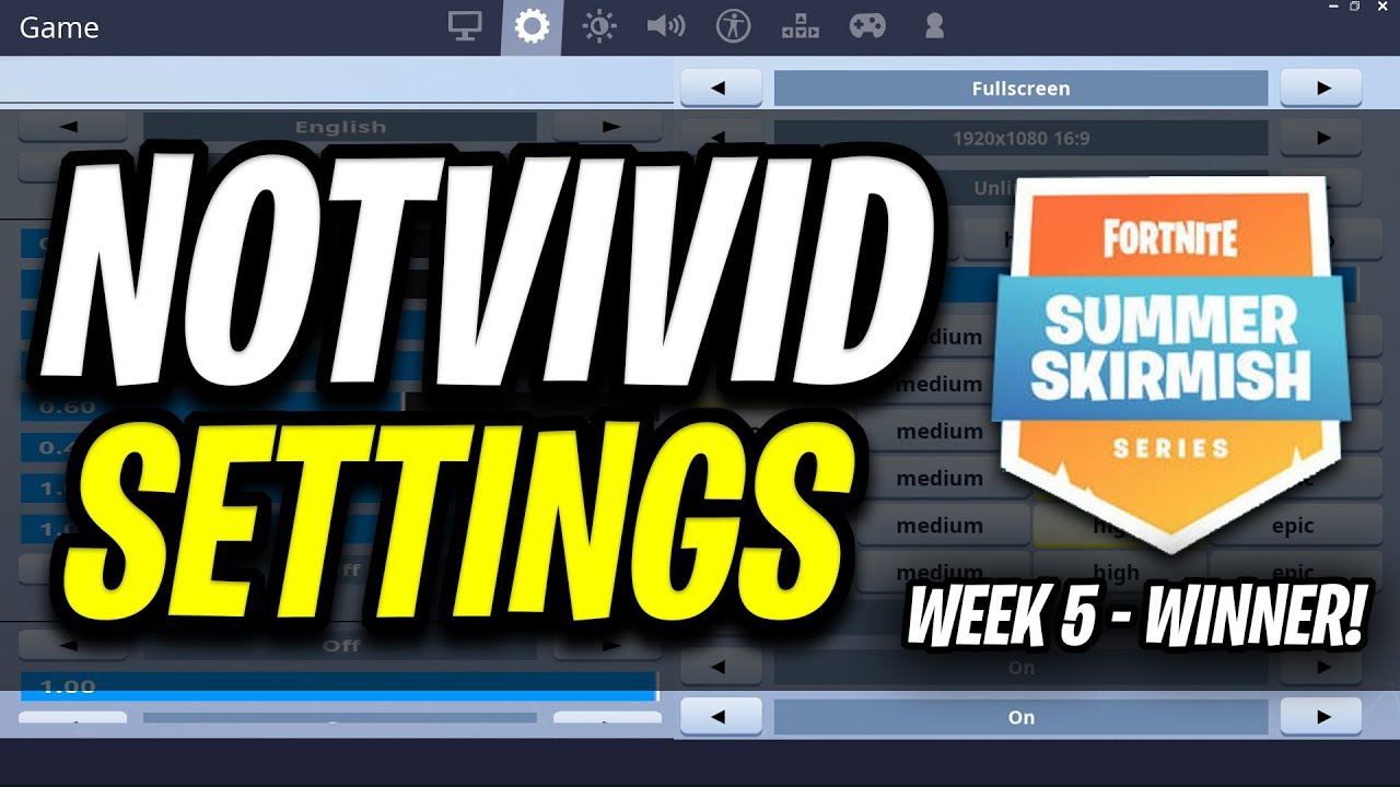 NotVivid Fortnite Settings and Keybinds (SUMMER SKRIMISH x3 Winner)