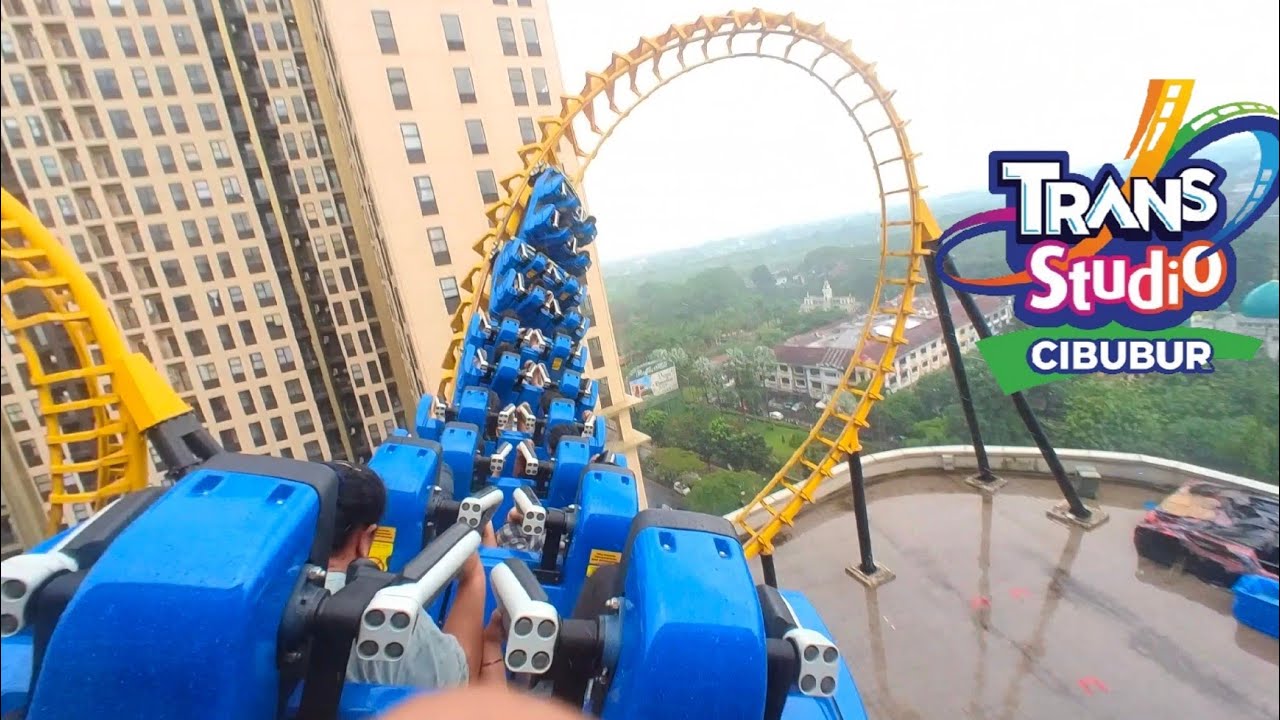 POV Duduk Paling Depan Boomerang Hyper Roller Coaster Wahana Extreme Trans Studio Cibubur April 2024