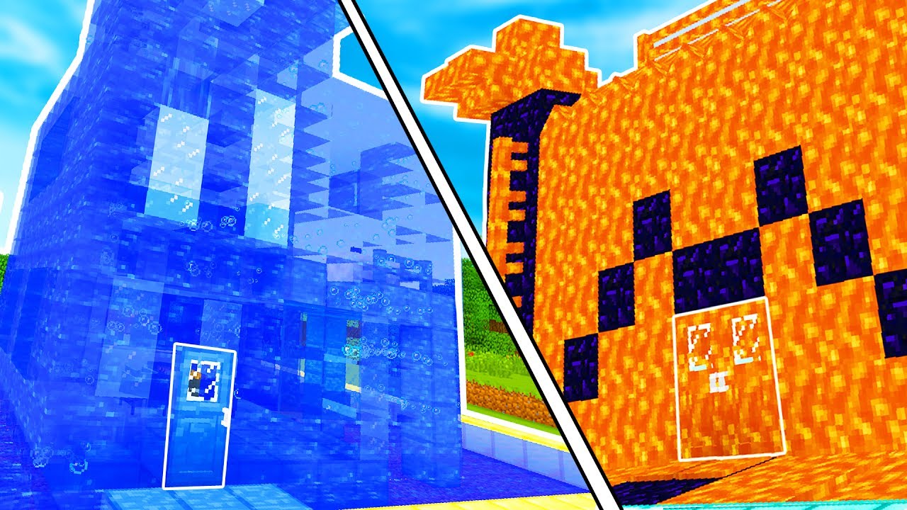 CASA DI LAVA CONTRO CASA DI ACQUA!! - Case Pazze su Minecraft
