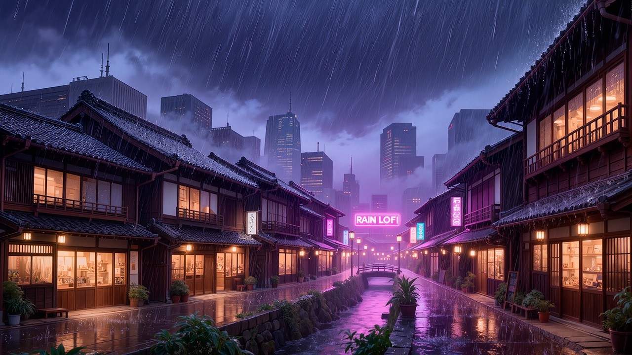 90s Rain Lofi Chill 🌧️ Calm Chillhop Beats for Focus & Study and Relax - 12 Hours Chill Mix