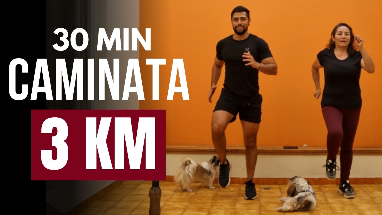 ejercicios para abdomen y cintura de pie 🔥 Caminata en interiores 3 Km en casa sin saltos