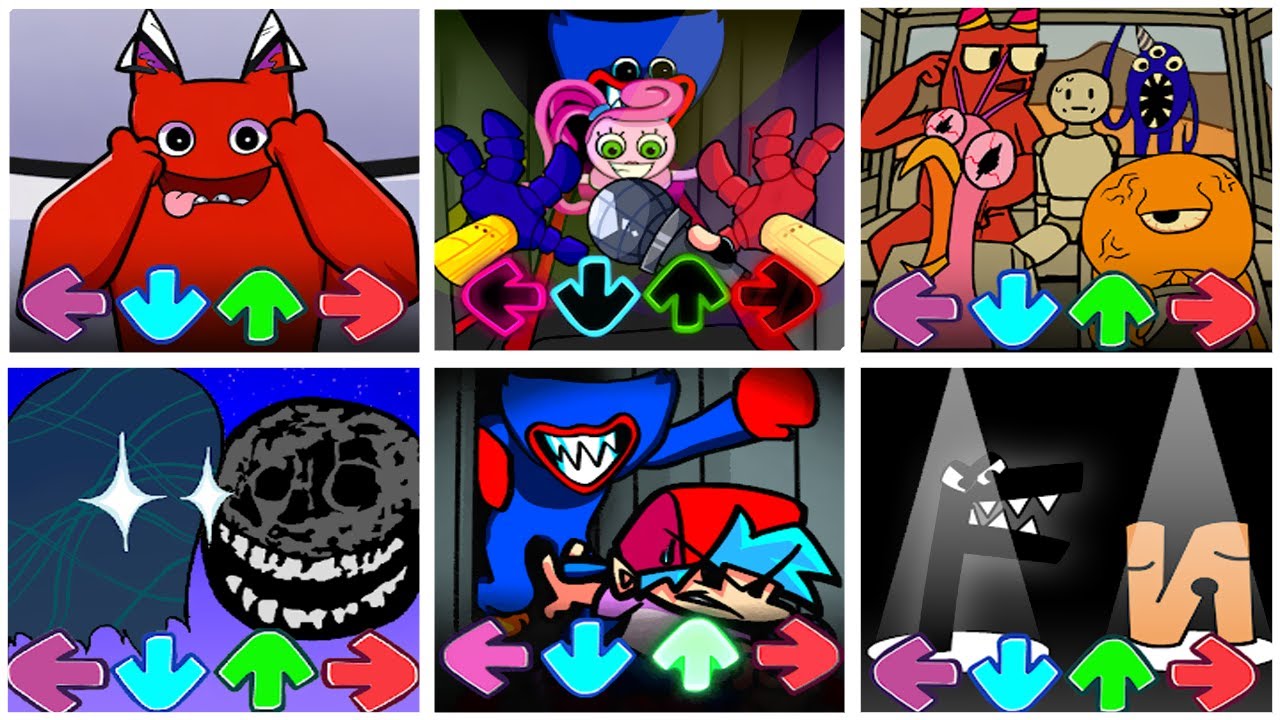 FNF Road Trip Of Banban, FNF Garten Of BanBan, FNF Alphabet Lore, FNF Doors, FNF Poppy Playtime