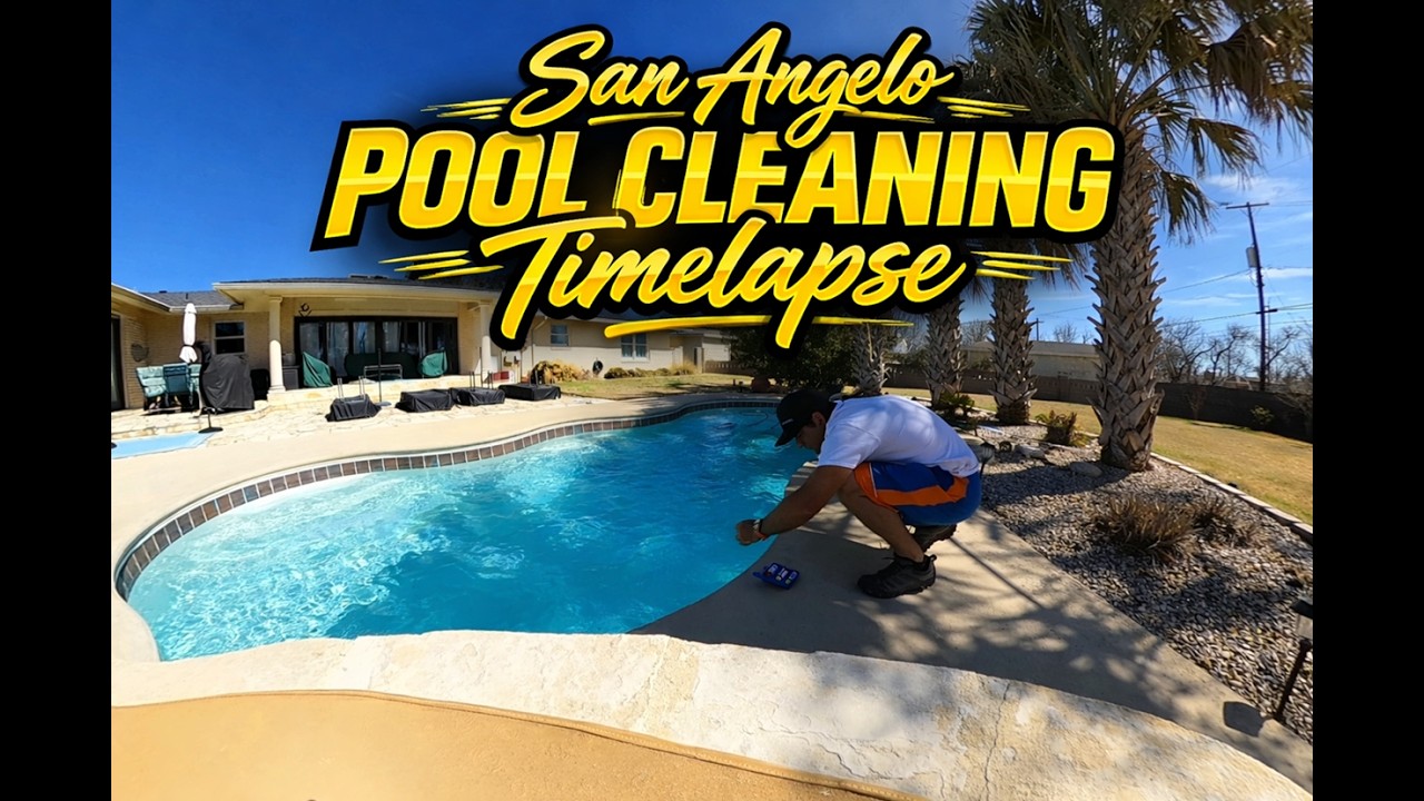 San Angelo Pool Cleaning Timelapse (Vacuum • Brush • Skim • Backwash) | Concho Valley Pool
