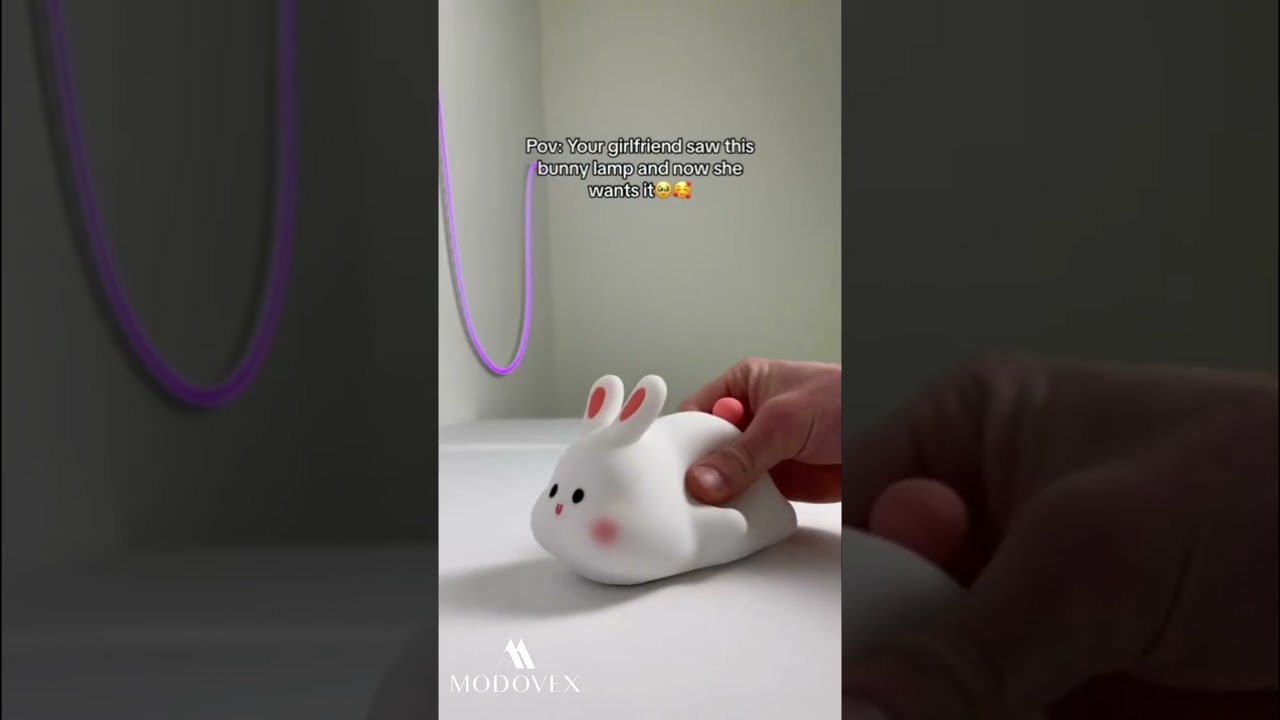 Cute Rabbit LED Night Light ,Touch Sensor, Silicone Bedside Lamp