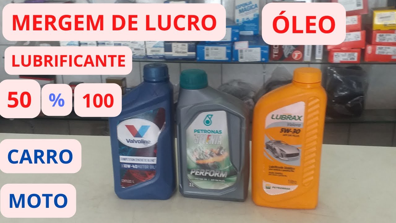 QUAL MARGEM DE LUCRO DEVO APLICAR ÓLEO LUBRIFICANTE %