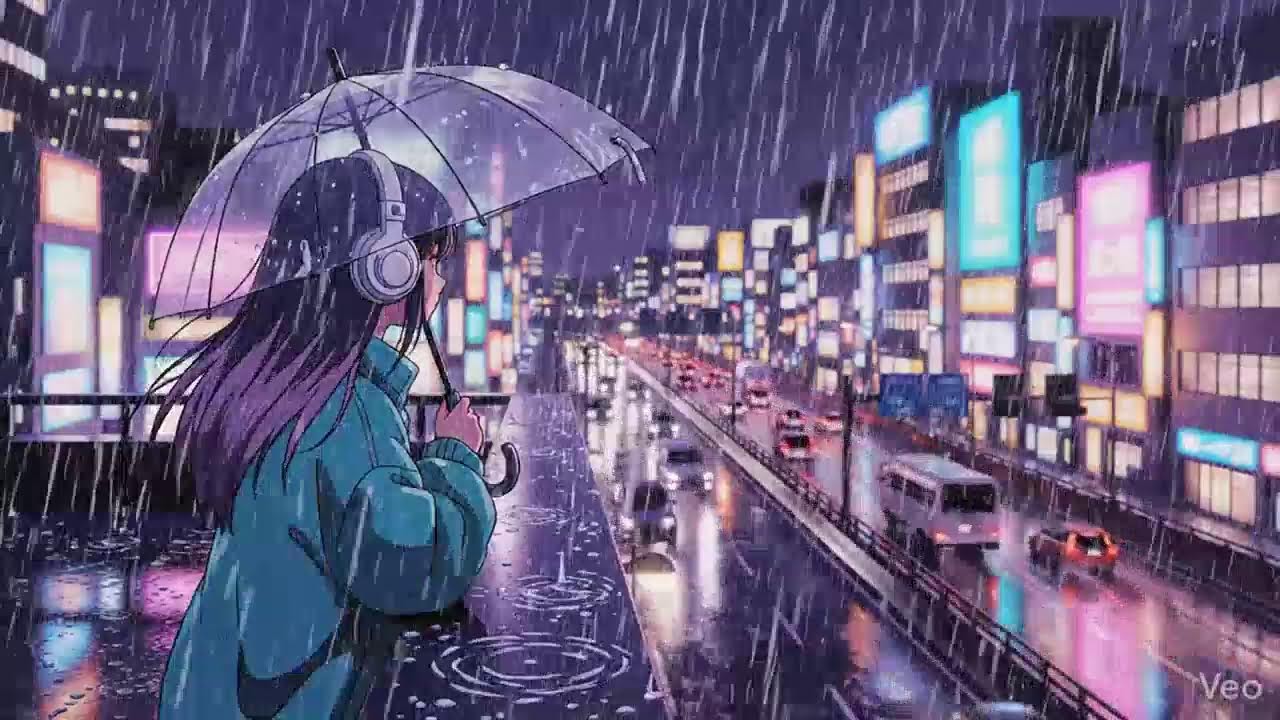 Rainy Night Lofi 🌧️ Japanese Neon City | Chillhop Study Beats