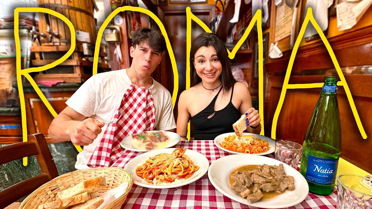Mangiamo CIBO ROMANO in una vera Trattoria Romana con @Giuliacrossbow