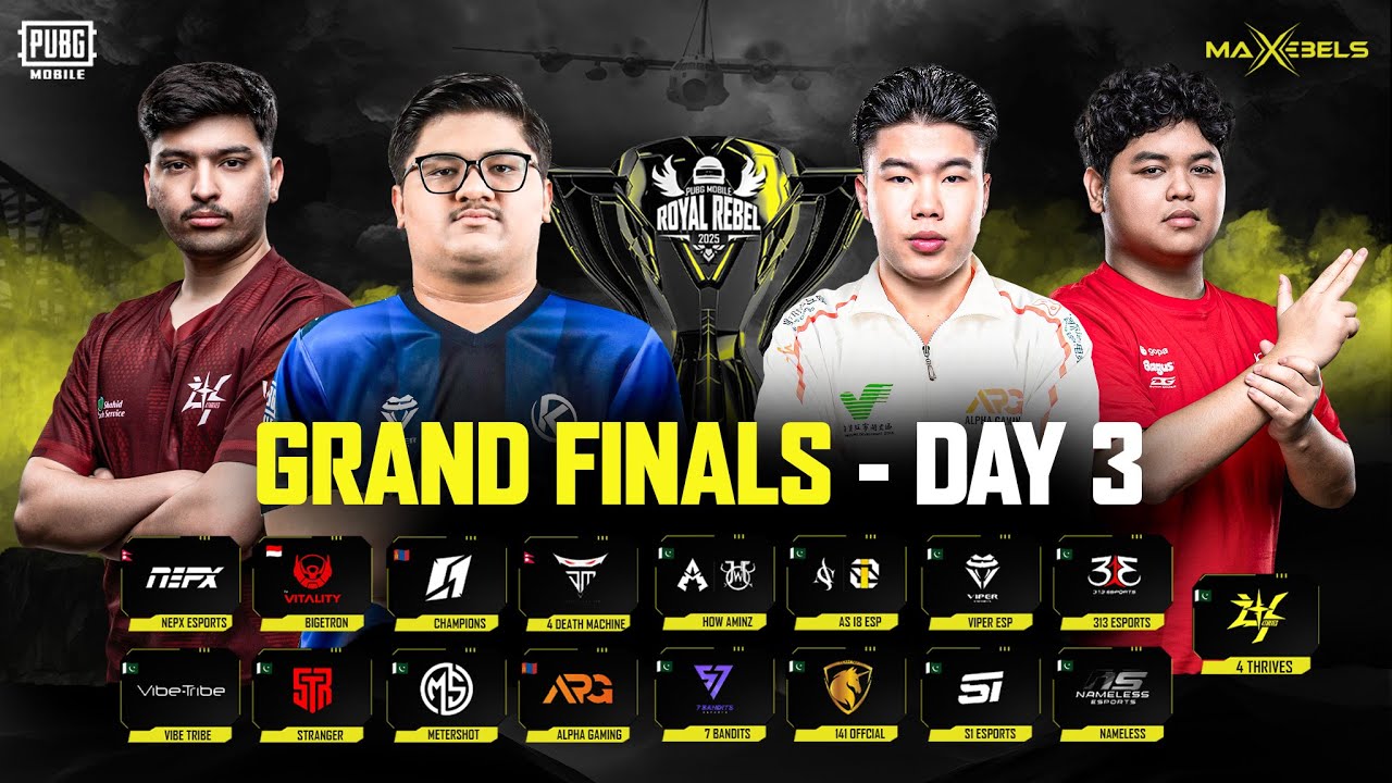 [URDU] PUBG MOBILE ROYAL REBEL GRAND FINALS | DAY 3 | Ft. #4T #BTR #i8 #APG #BLUZZ #VE #AMZ