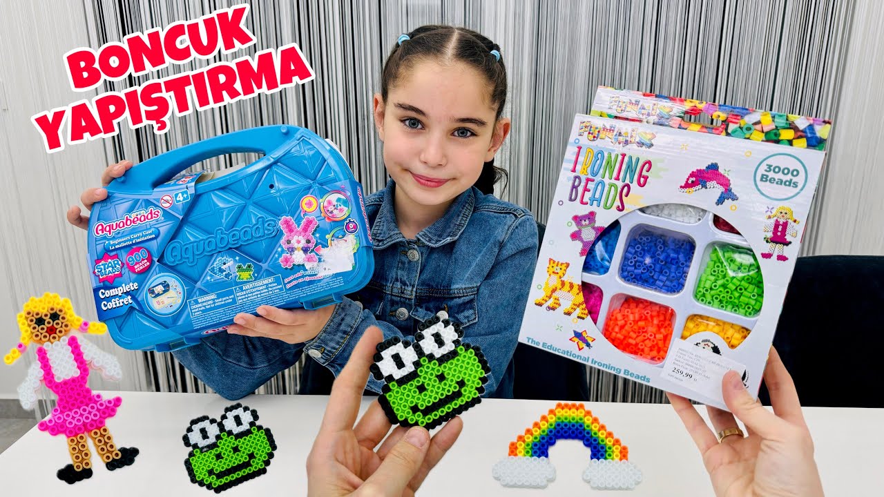 RENKLİ BONCUKLAR İLE ETKİNLİK !! ÜTÜ İLE YAPIŞTI 3 BOYUTLU RESİM OLDU !!