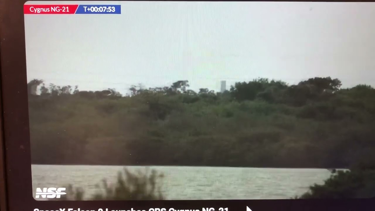 Cygnus NG-21 booster landing with @NASASpaceflight view