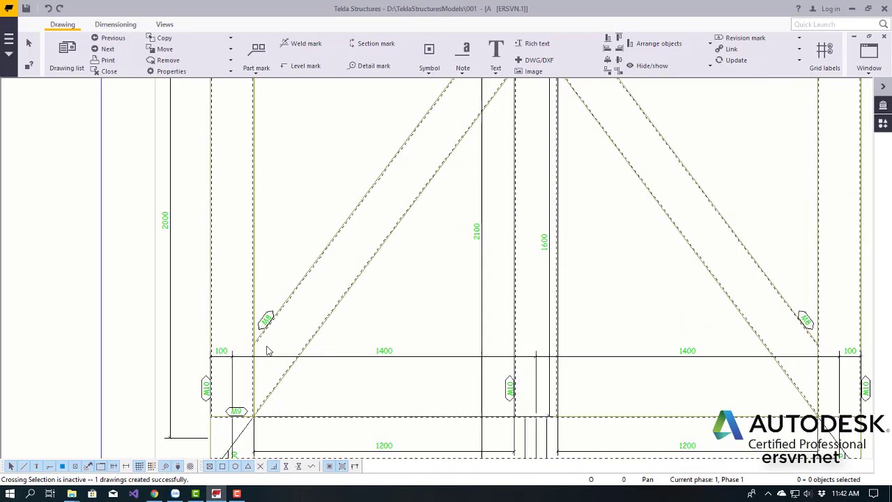 Hướng dẫn sử dụng Tekla | Model | Bài 28: Tạo bản vẽ Assembly và Single Part