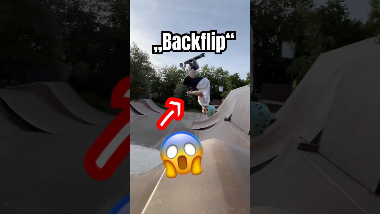 Mein Kollege kann einfach Backflip&hellip;😱! #scooter #explore #skatepark #backflip