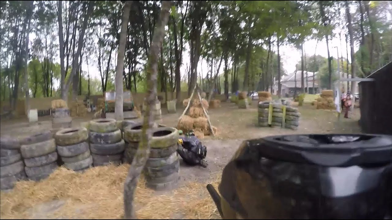 This is Paintball Tournament - Dragon play 5vs5 Woodsball first pace