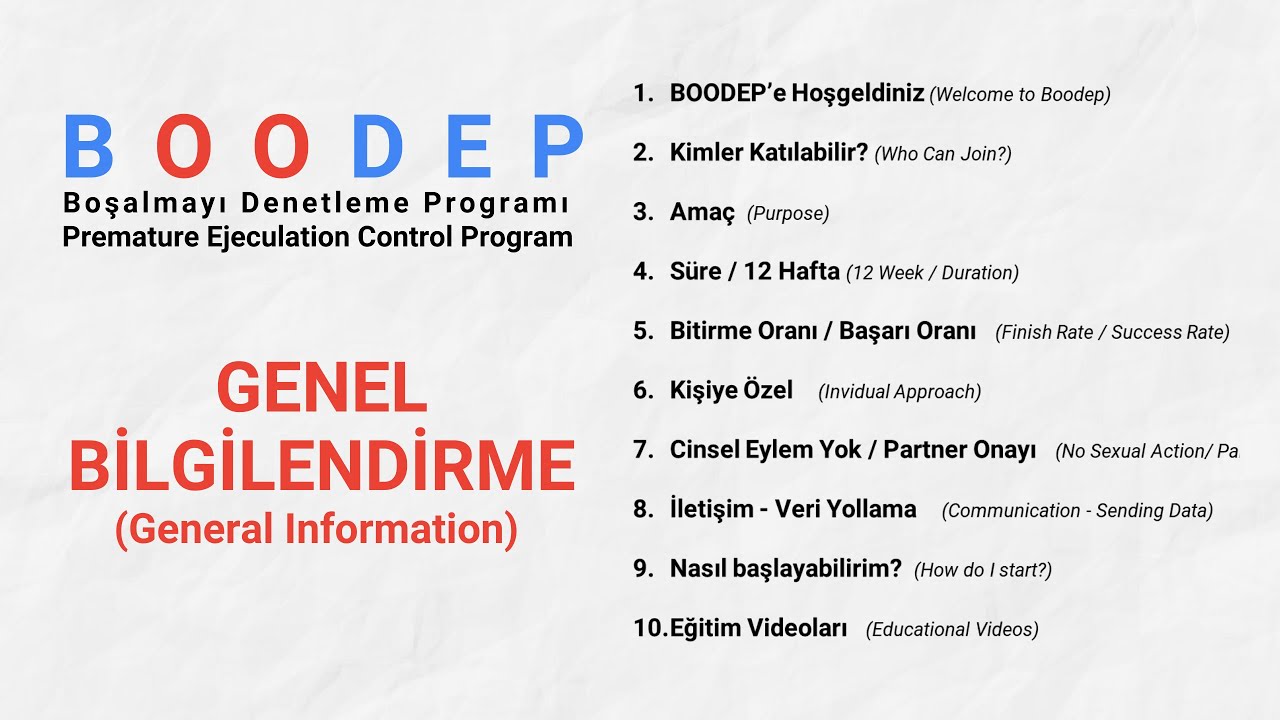 BOODEP  / Erken-Ge&ccedil; Boşalma