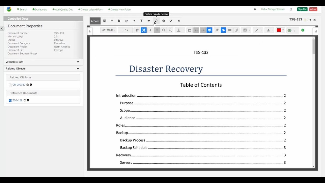 Alfresco Content Accelerator for Policy and Procedure Management - Periodic Review