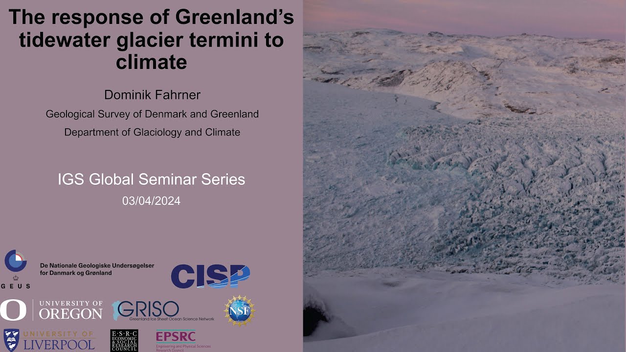 3 April 2024, Dominik Fahrner & ‘The response of Greenland’s tidewater glacier termini to climate’