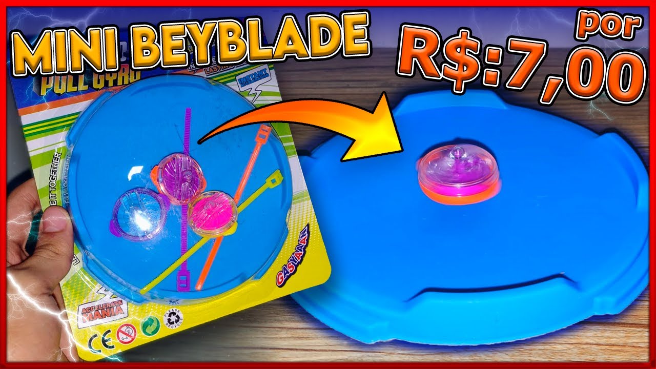 Comprei um set de mini beyblades por R$: 7,00! - Beyblade pirata #beyblade