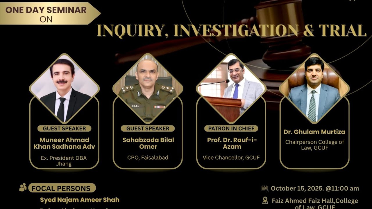 Seminar on Criminal Trial at GC University Faisalabad