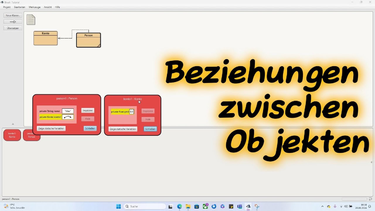 Beziehungen zwischen Objekten || BlueJ || Java