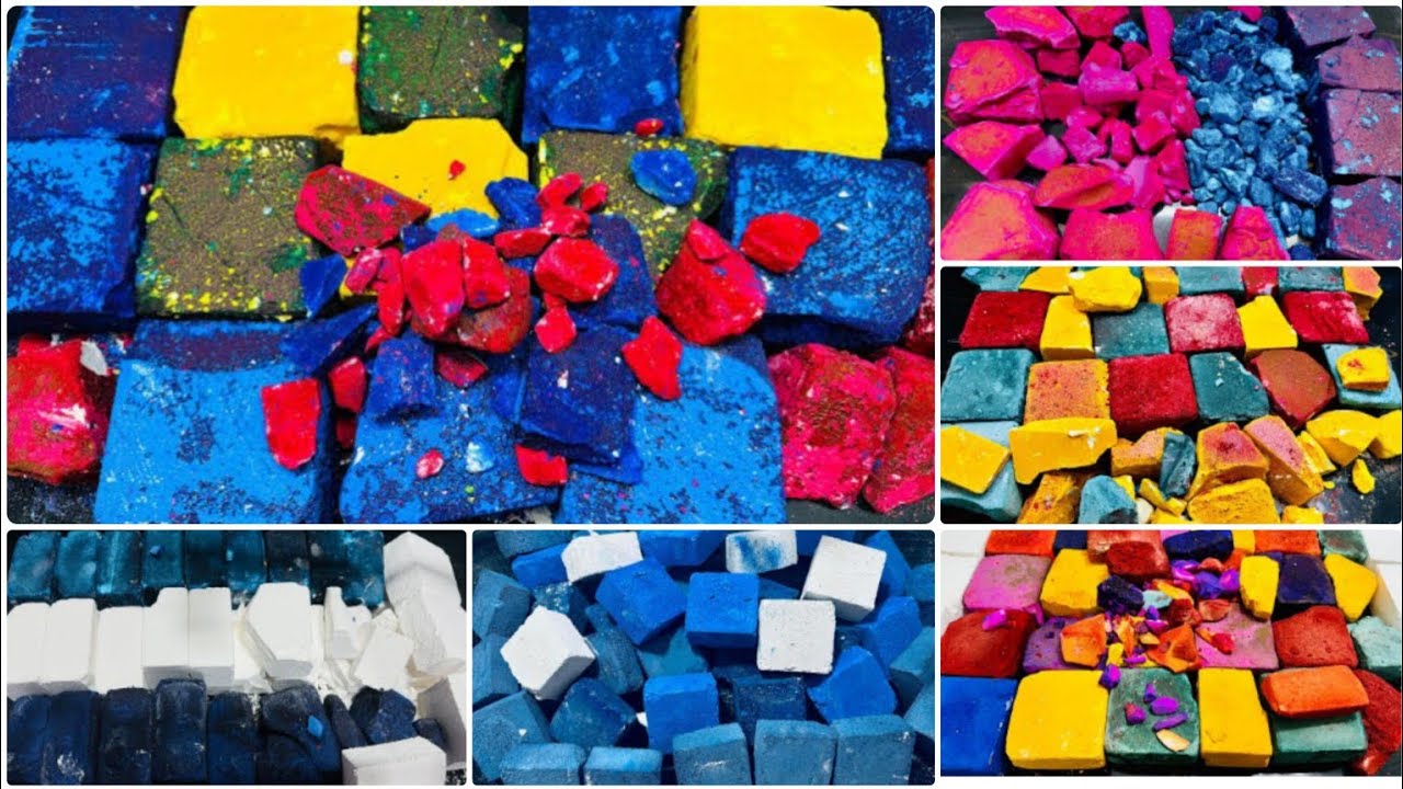 Mass Crush Dyed Multi Vibrant Coloured Block Gym Chalk Compilation @ColourChalk