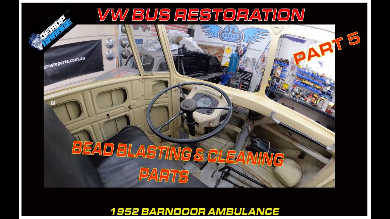 Rebuilding a rare 52 barn door ambulance // cleaning and blasting dirty parts. #volkswagen #barndoor
