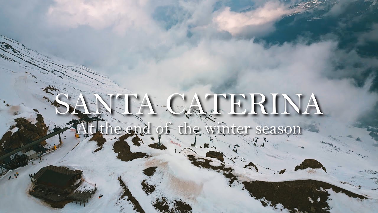 Santa Caterina - At the end of the winter season / 4k Aerial Video, No Copyright Music