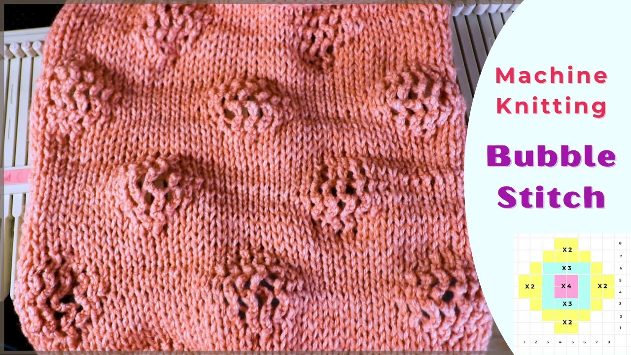 Hand manipulated Bubble Stitch on the LK150 knitting machine - texture knitting
