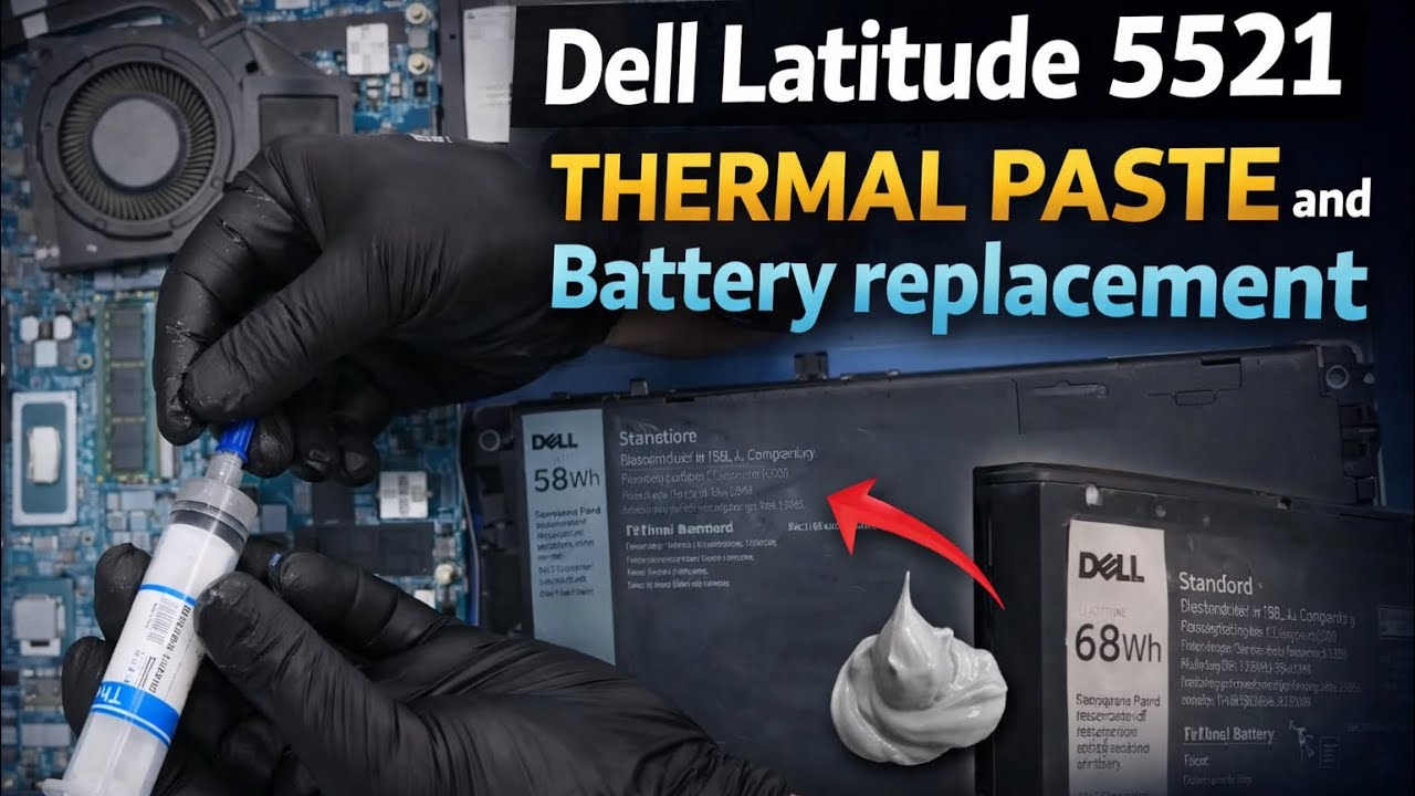 Dell latitude 5521 thermal paste and battery replacement ￼