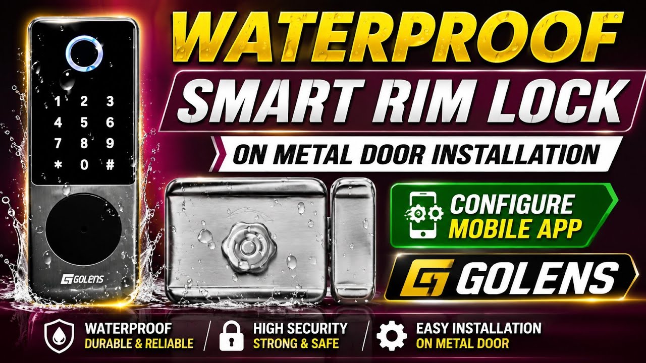 Golens digital rim lock installation on metal door || Golens X32 demo & mobile configure || #golens