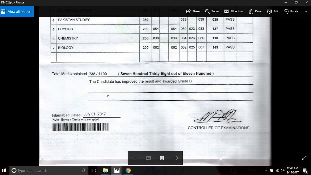 FMDC ENTRY TEST PART 3 B FSC/A LEVEL RECORD