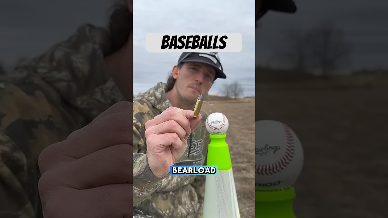 Запуск бейсбольных мячей с пулями разного калибра ⚾️🔫