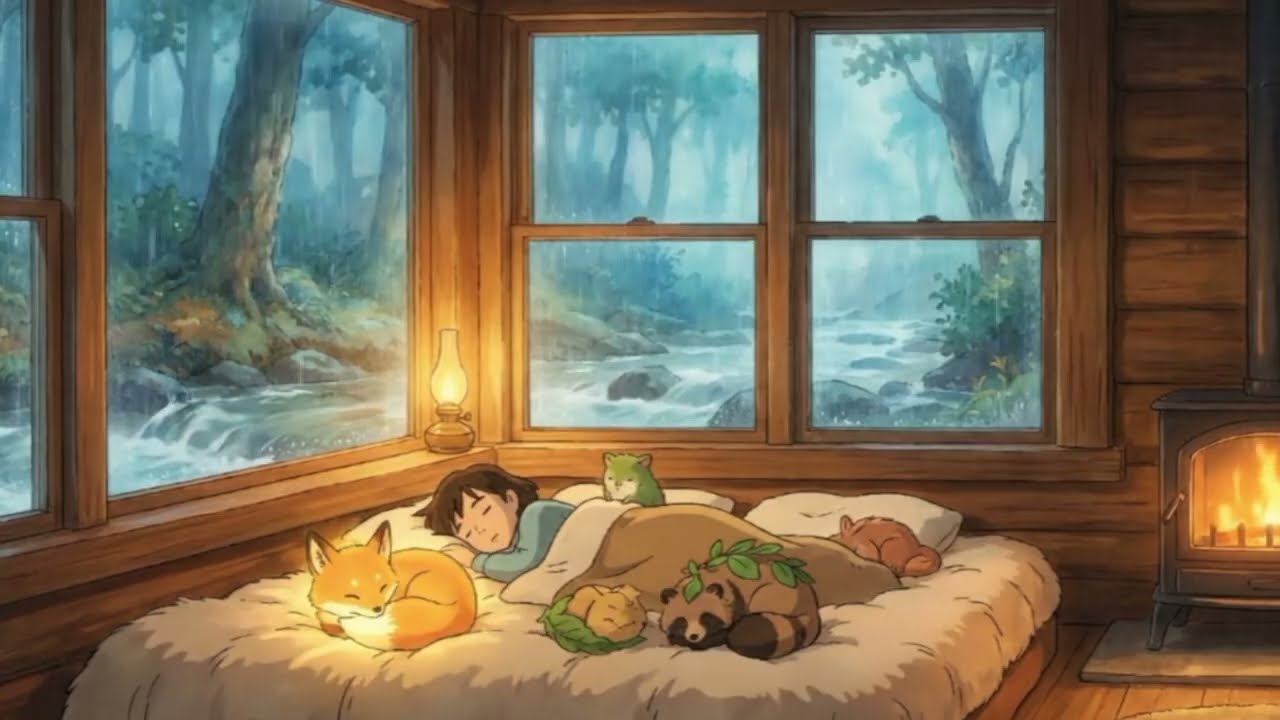 Raining ASMR Relaxing Cozy Ghibli style Raining ASMR Relaxing rain sound 