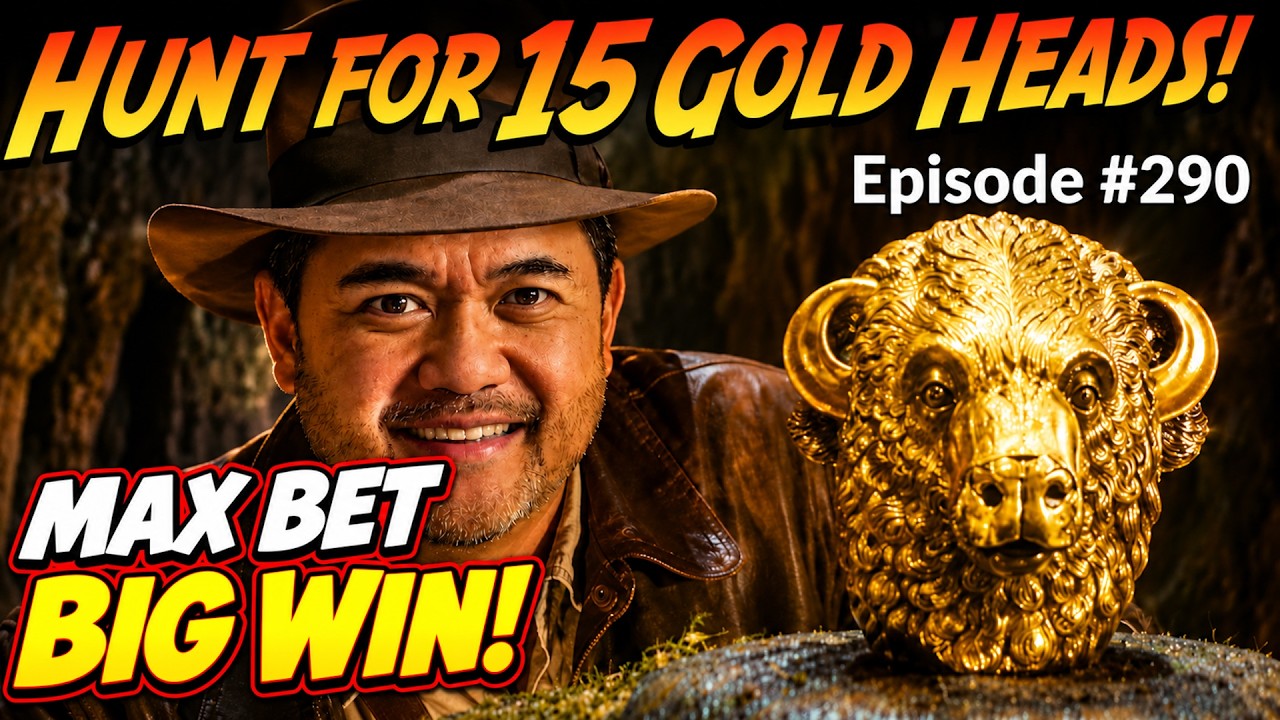 HUNT for 15 GOLD HEADS! EP. #290, MAX BET BIG WIN BONUS in BUFFALO GOLD and SERIES SUMMARY SO FAR!