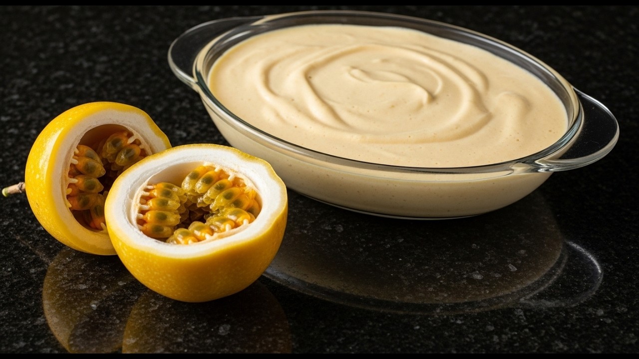 Mousse de Maracujá Cremoso e Firme — Sem Gelatina e com Apenas 3 Ingredientes!