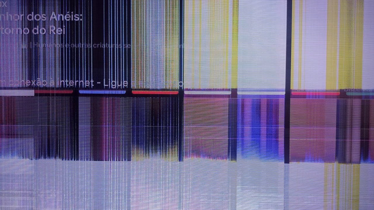 tv semp tcl defeito de tela listas na tela efeito cascata resolvido