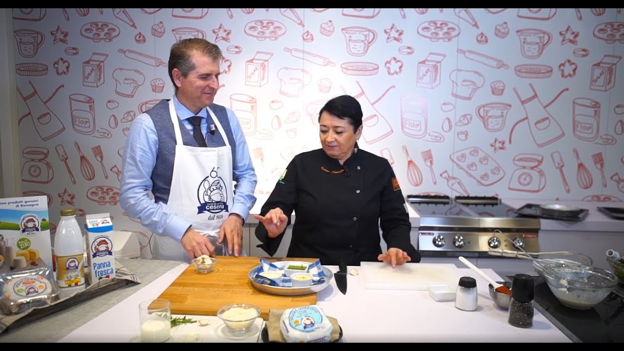 Sformatino di Squacquerone della Centrale del Latte di Cesena con salsa alla rucola