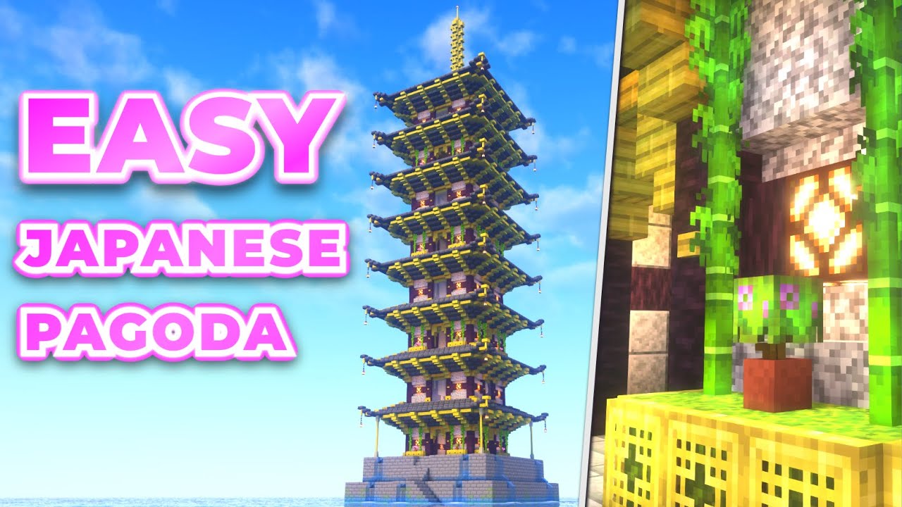 (Easy) Japanese Pagoda Build Tutorial🌸✨- The Royal Pagoda - Minecraft How To Build a Japanese House