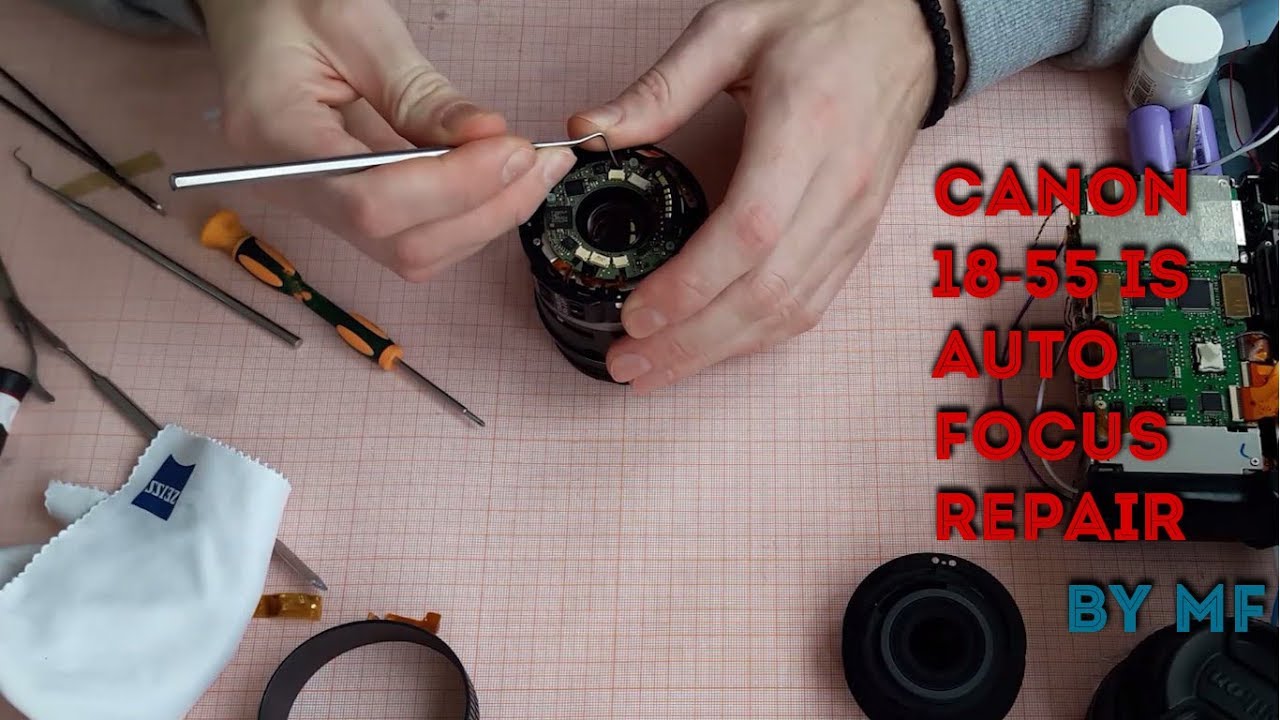 ремонт canon 18-55 IS (замена шлейфа автофокуса)/canon 18-55 IS auto focus repair