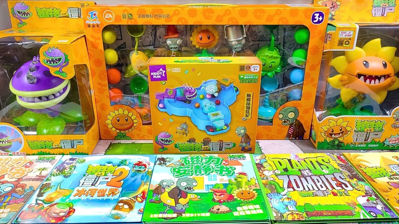 UNBOXING PLANTS VS ZOMBIES TOYS Magnetic Book ASMR Building Epic Toys Battle Scenes