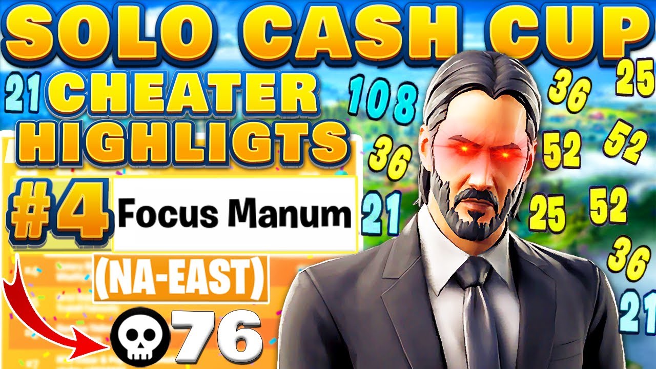 AIMBOT CHEATER Places 4TH in SOLO CASH CUP 🏆 76 Kills - Full Match Highlights | Focus Manum