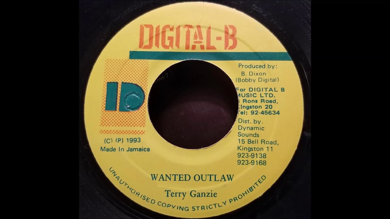 Terry Ganzie - Wanted Outlaw - Digital B 7" 1993