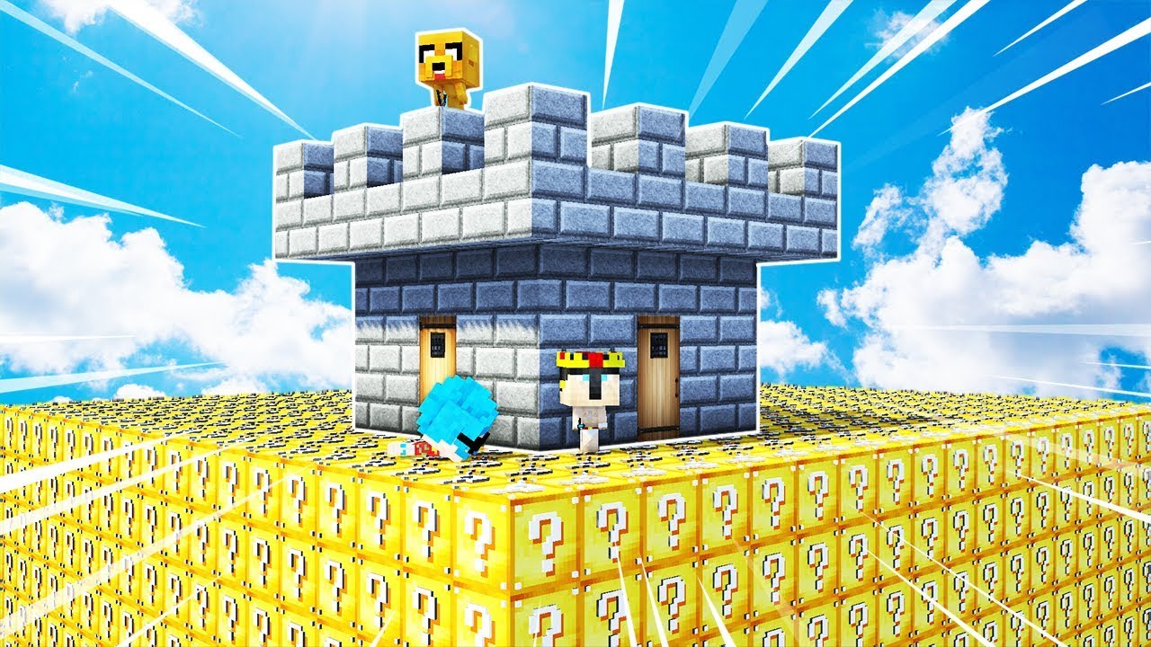 ¡BATALLA DE YOUTUBERS EN MINECRAFT! 😆🏰 ASALTO AL CASTILLO #1 (LUCKY BLOCKS DORADOS)