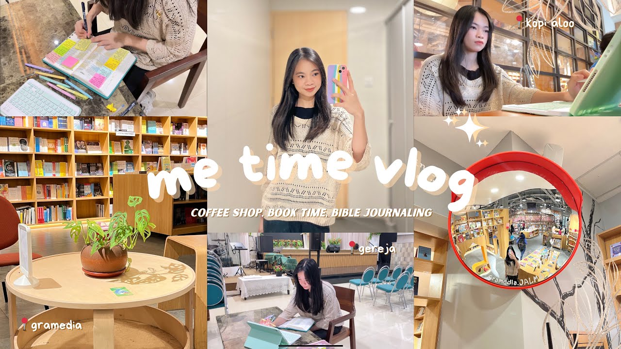 me time vlog (bible journaling, coffee shop, gramedia) | indonesia