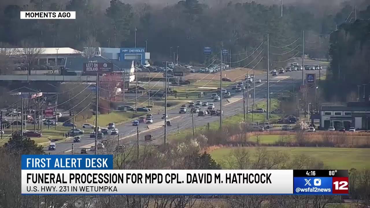 Funeral procession for fallen Montgomery police officer