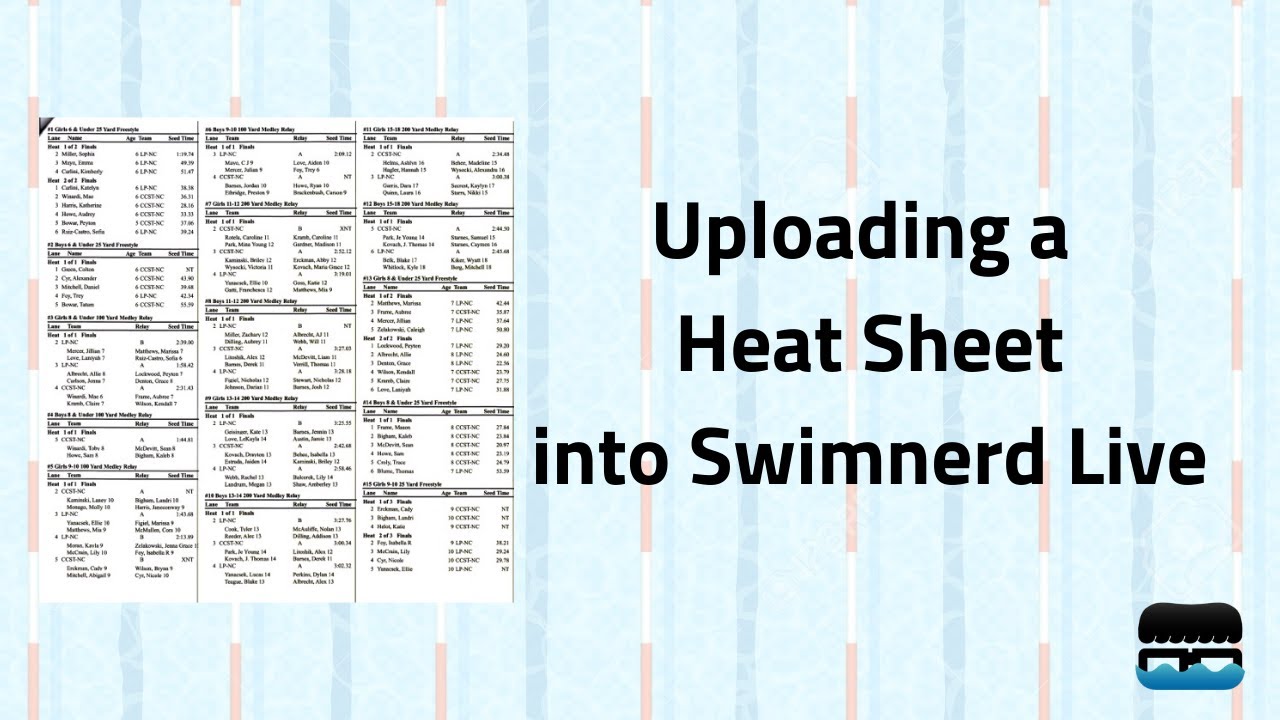 Uploading a Heat Sheet into Swimnerd Live