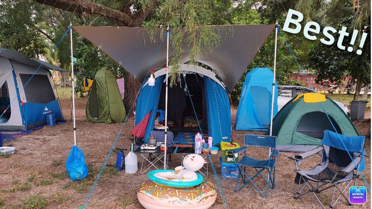 CAMPING EP 01 | Walkaround Quechua Arpenaz Family 4.1 Fresh & Black tent at Pantai Cahaya Negeri