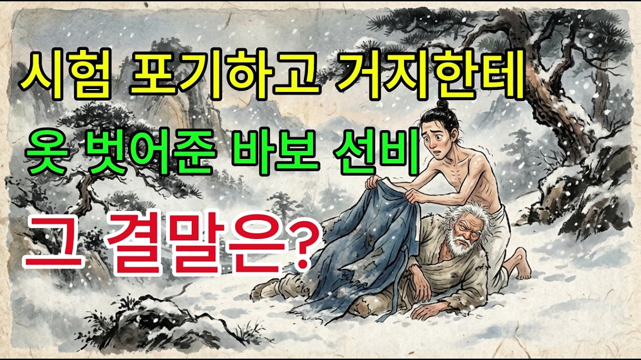 시험 포기하고 거지한테 옷 벗어준 바보 선비 그 결말은?
