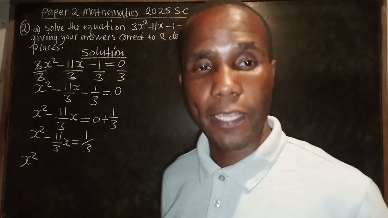 Mathematics 2025 internal Q2a(quadratic equation) using completing square method 