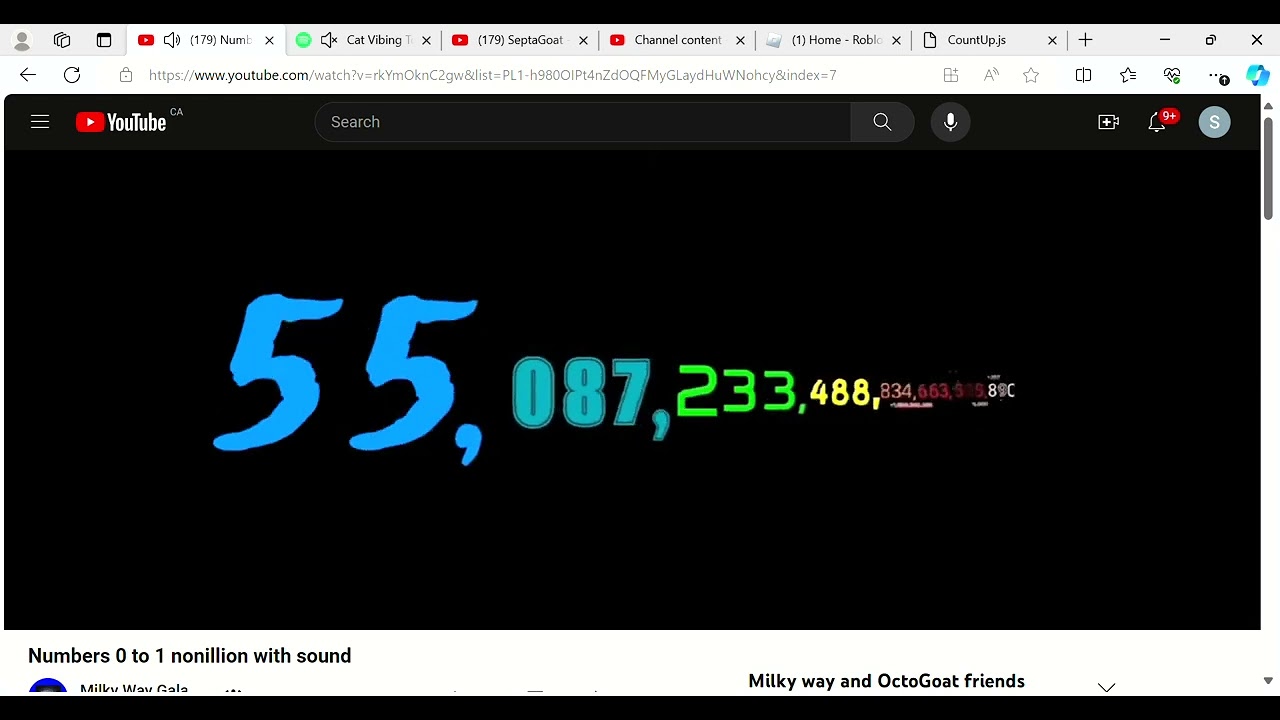 Numbers 1 to 1 Nonillion