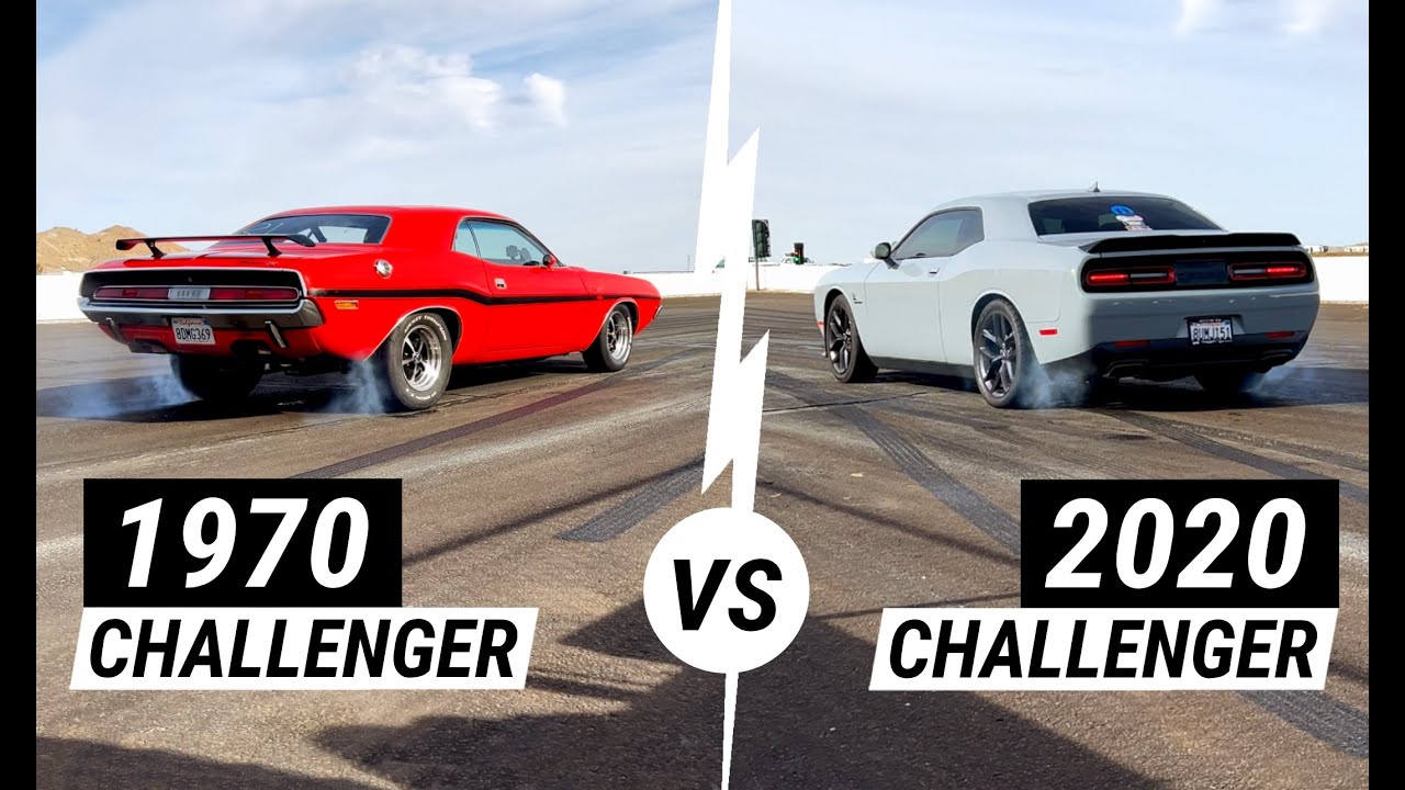 1970 vs 2020 Dodge Challenger RT: Old vs New Muscle Car Drag Racing Street Style